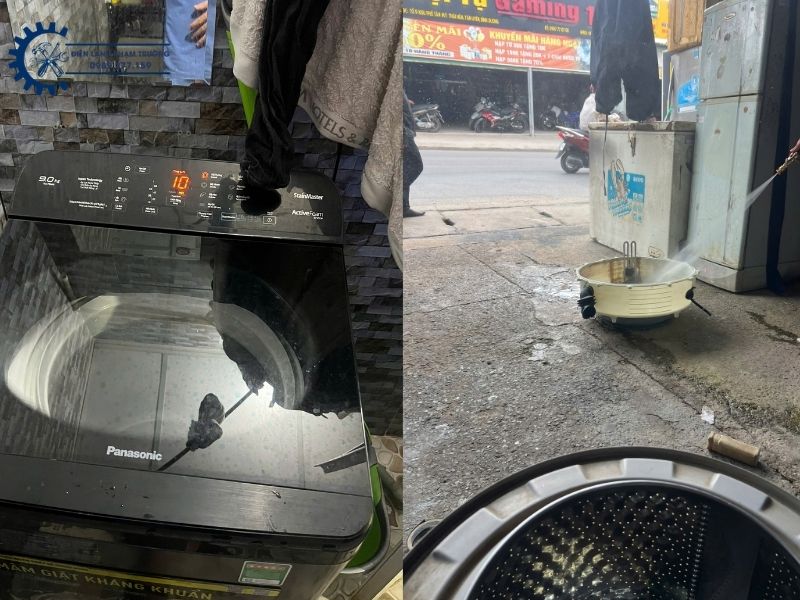 Vệ sinh máy giặt cửa trên tại Tân Uyên