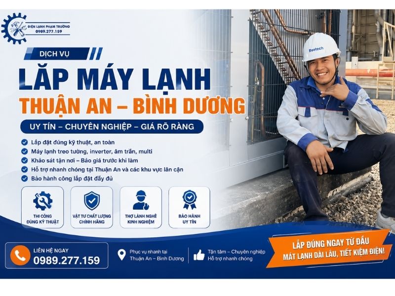 Thợ Lắp Máy Lạnh Tại Thuận An Bình Dương