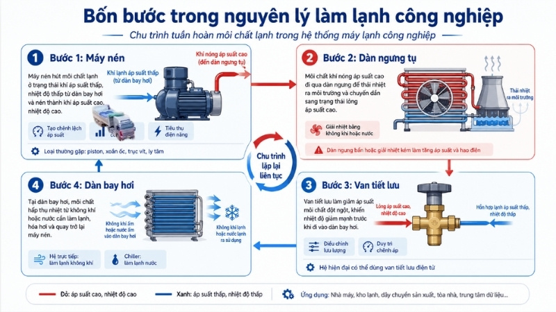 Bốn Bước Nguyên Lý Làm Lạnh Công Nghiệp